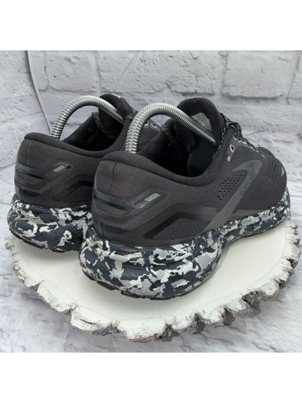 Brooks Ghost 15 Mens Size 8 Black Camo Athletic Running Walking Shoes Sneakers - Picture 5 of 10